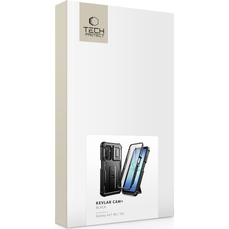Handyhülle für Galaxy A17 5G / 4G, Tech-Protect Kevlar Cam Plus, Schwarz