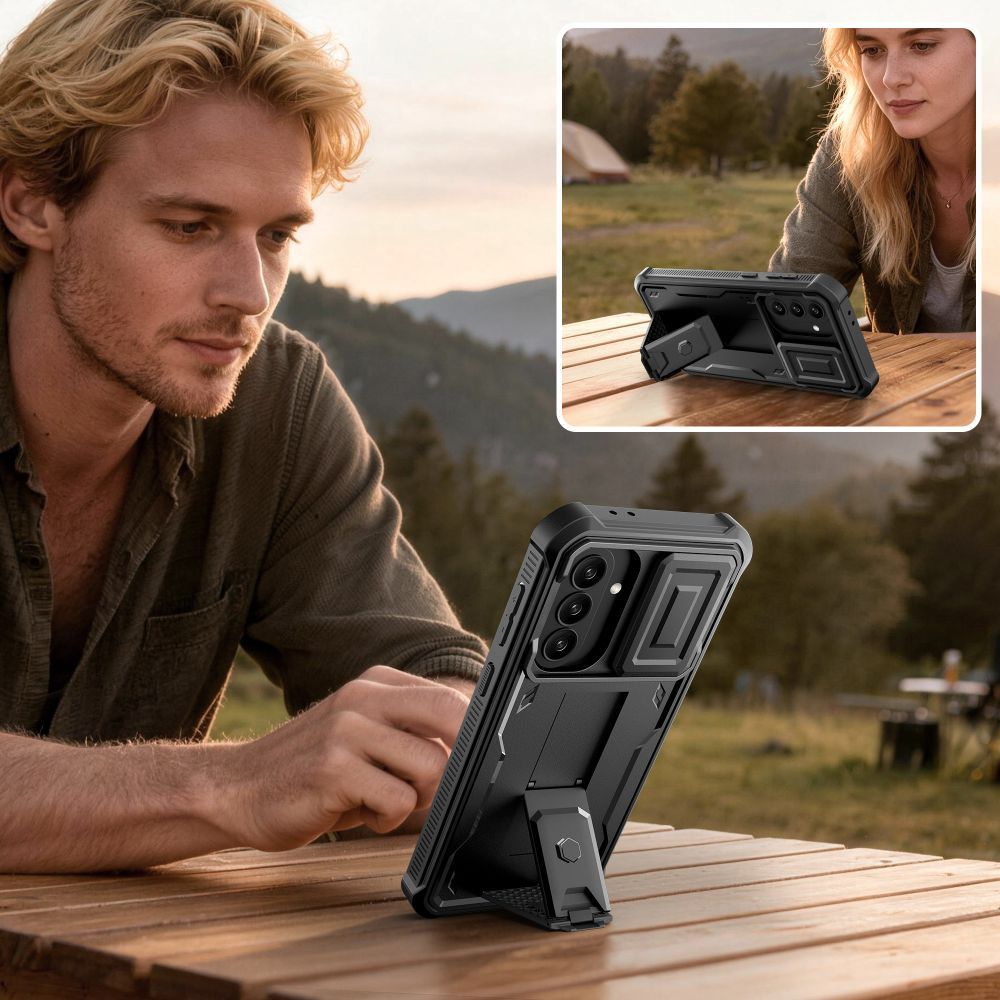 Handyhülle für Galaxy A36 / A37 5G, Tech-Protect Kevlar Cam Plus 2-Set, Schwarz