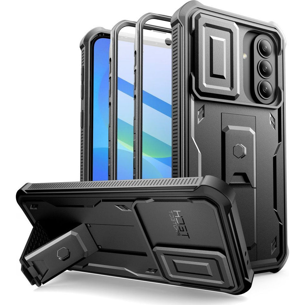 Handyhülle für Galaxy A36 / A37 5G, Tech-Protect Kevlar Cam Plus 2-Set, Schwarz
