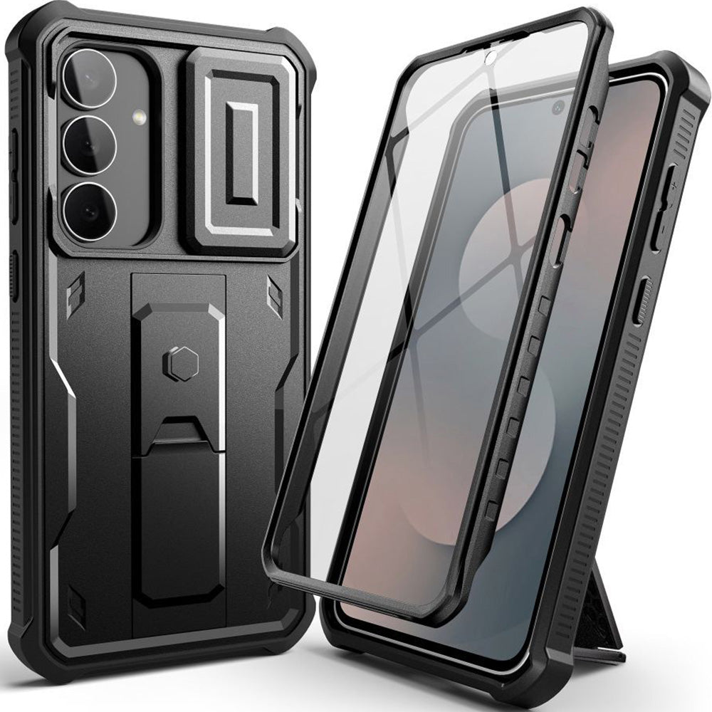 Handyhülle für Galaxy S25 FE, Tech-Protect Kevlar Cam Plus, Schwarz