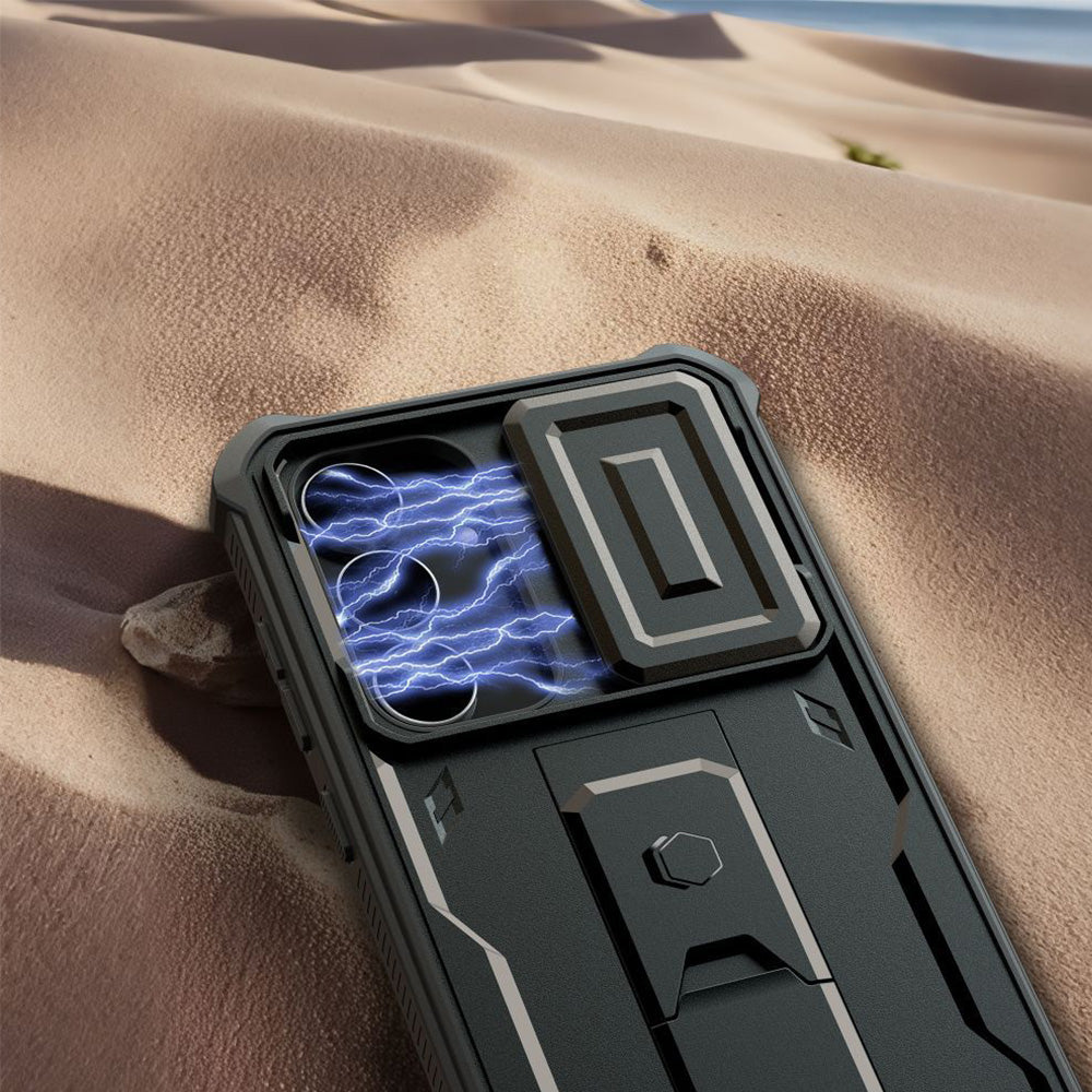 Handyhülle für Galaxy S25 FE, Tech-Protect Kevlar Cam Plus, Schwarz