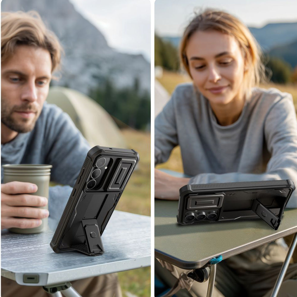 Handyhülle für Galaxy S25 FE, Tech-Protect Kevlar Cam Plus, Schwarz