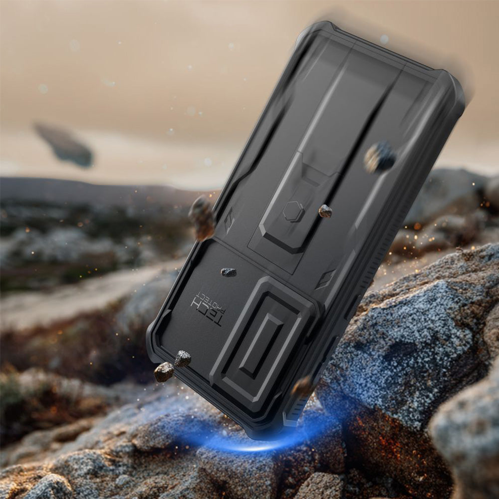 Handyhülle für Galaxy S25 FE, Tech-Protect Kevlar Cam Plus, Schwarz
