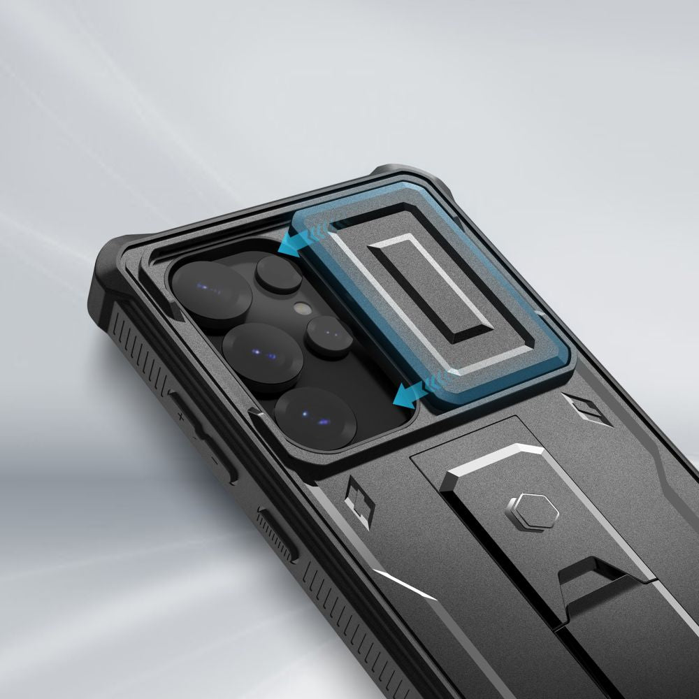 Handyhülle für Samsung Galaxy S25 Ultra, Tech-Protect Kevlar Cam Plus, Schwarz