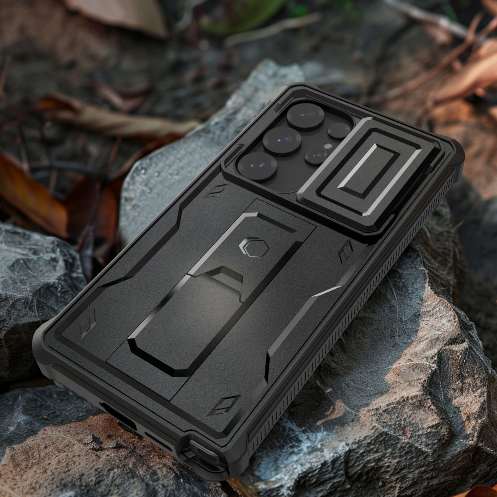 Handyhülle für Samsung Galaxy S25 Ultra, Tech-Protect Kevlar Cam Plus, Schwarz