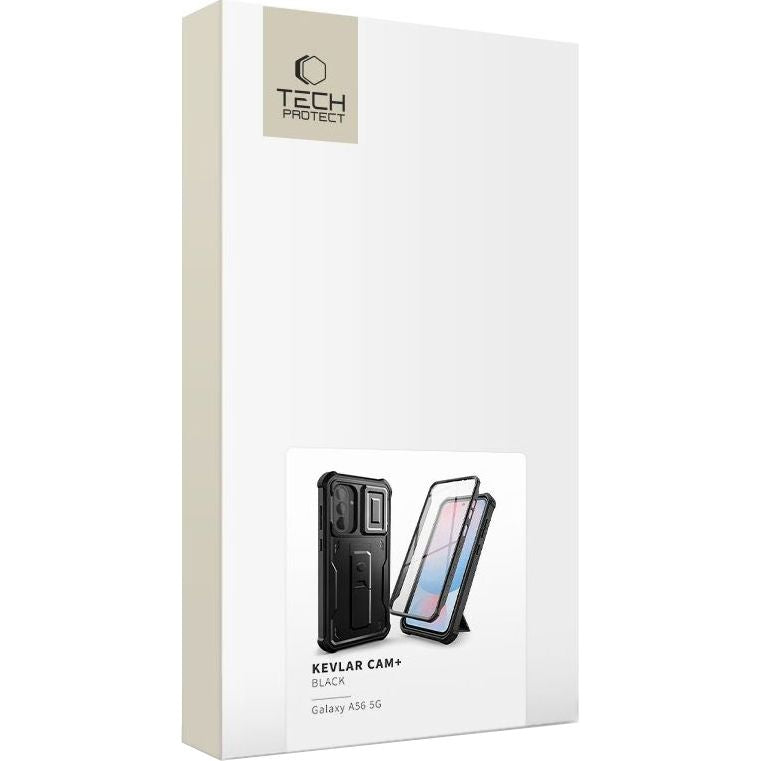 Handyhülle für Galaxy A56 5G, Tech-Protect Kevlar Cam Plus, Schwarz