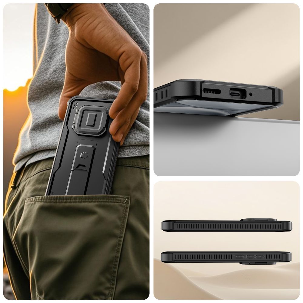 Handyhülle für Xiaomi Redmi Note 15 Pro 5G, Tech-Protect Kevlar Cam Plus 2-Set, Schwarz