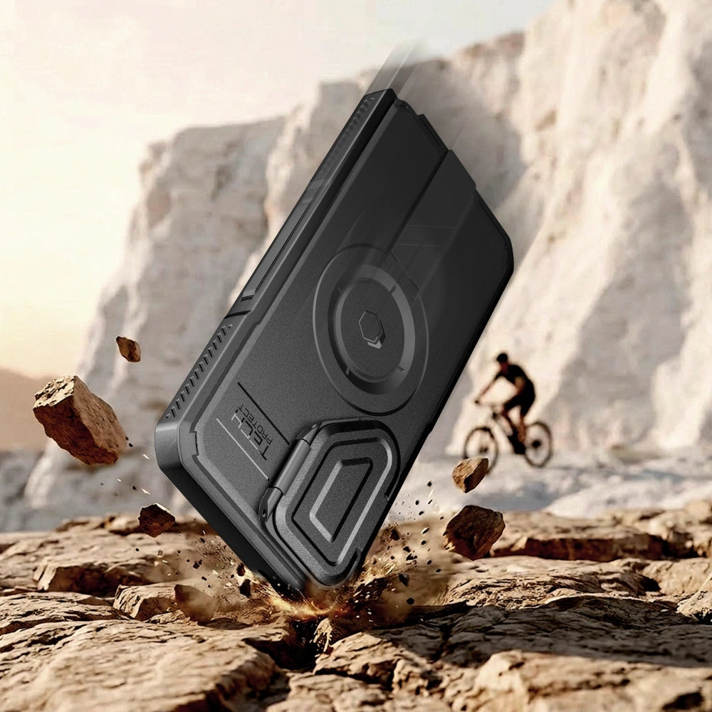 Handyhülle mit Kameraschutz für Galaxy S26 Ultra, Tech-Protect Kevlar MagSafe, 2er-Set mit 2 Rahmen, Schwarz