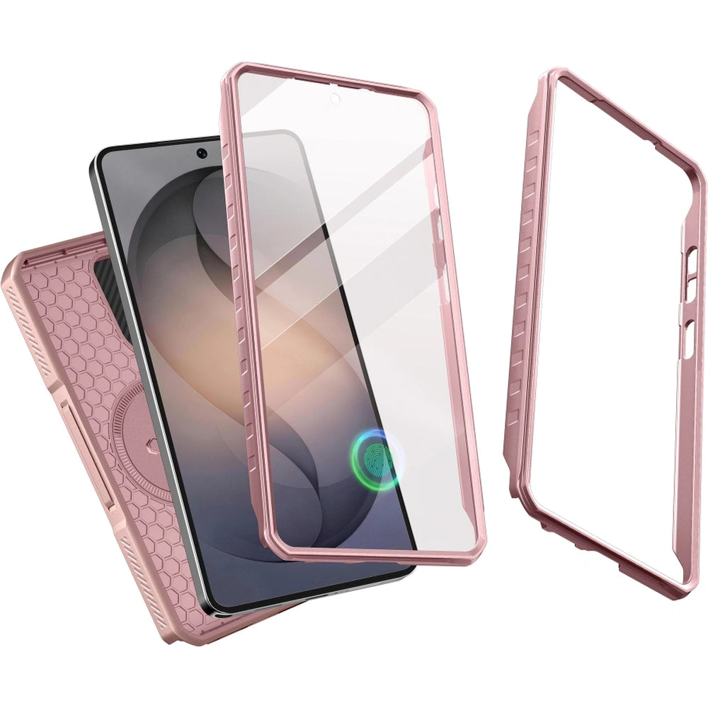 Handyhülle mit Kameraschutz für Galaxy S26 Ultra, Tech-Protect Kevlar MagSafe, 2er-Set mit 2 Rahmen, Rosa
