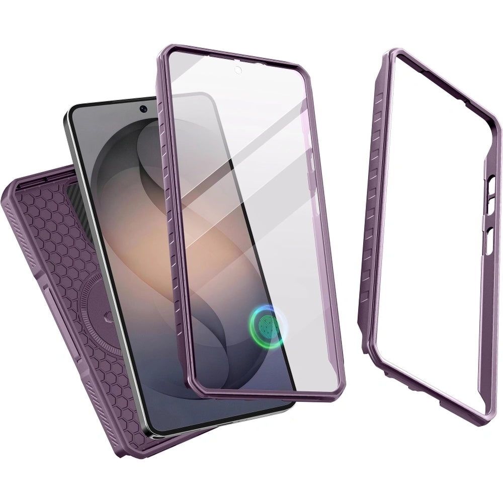 Handyhülle mit Kameraschutz für Galaxy S26 Ultra, Tech-Protect Kevlar MagSafe, 2er-Set mit 2 Rahmen, Violett