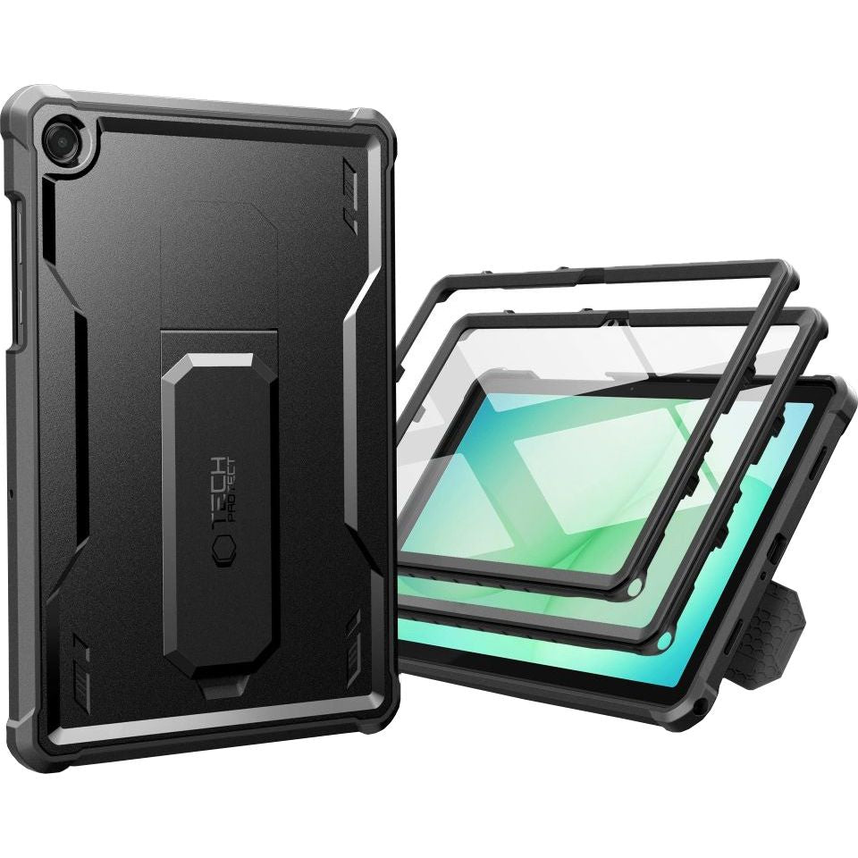 Schutzhülle mit Bildschirmschutz Tech-Protect Kevlar Pro für Galaxy Tab A11 Plus / A9 Plus, Schwarz