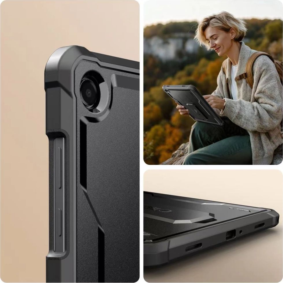 Schutzhülle mit Bildschirmschutz Tech-Protect Kevlar Pro für Galaxy Tab A11 Plus / A9 Plus, Schwarz