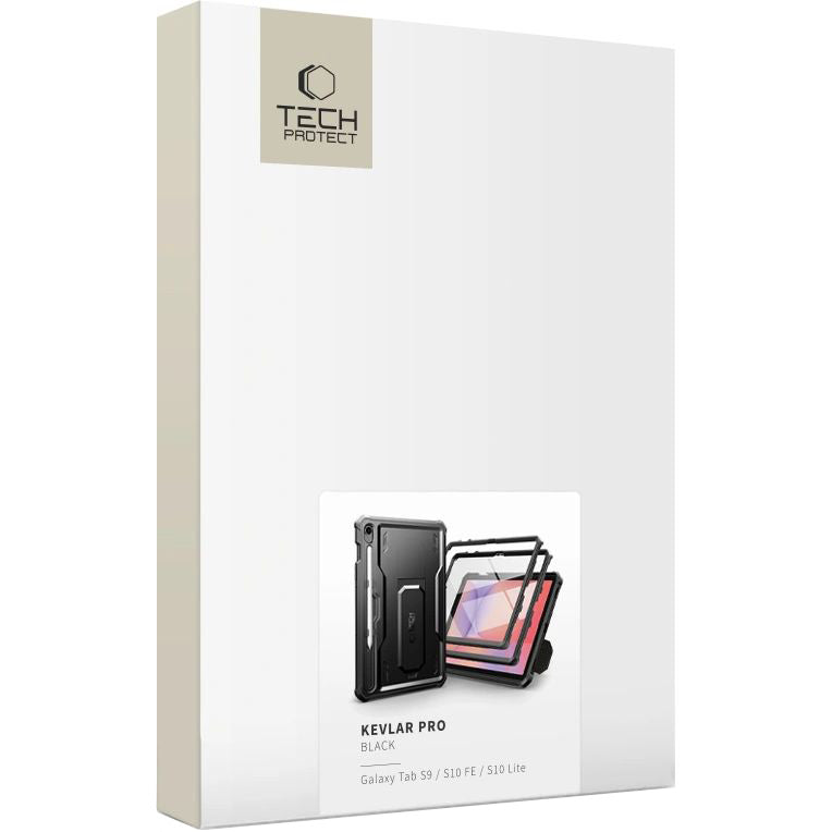 Schutzhülle mit Bildschirmschutz Tech-Protect Kevlar Pro für Galaxy Tab S10 FE / S10 Lite / S9, Schwarz