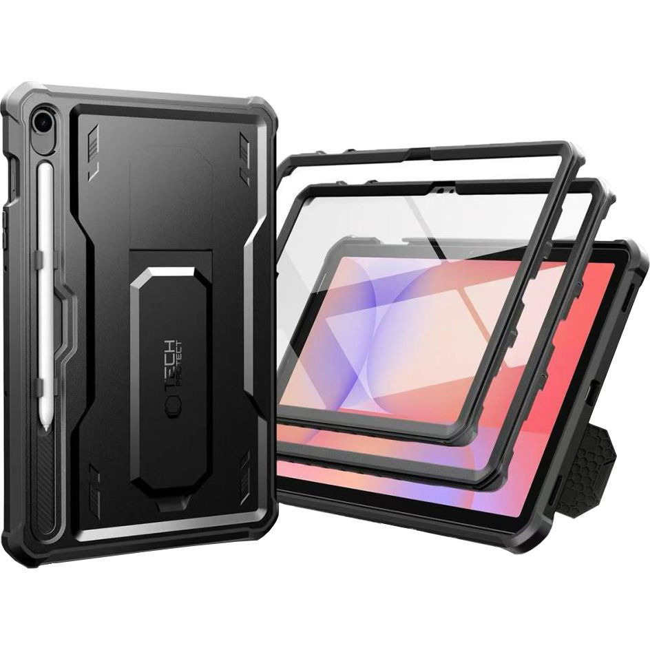 Schutzhülle mit Bildschirmschutz Tech-Protect Kevlar Pro für Galaxy Tab S10 FE / S10 Lite / S9, Schwarz