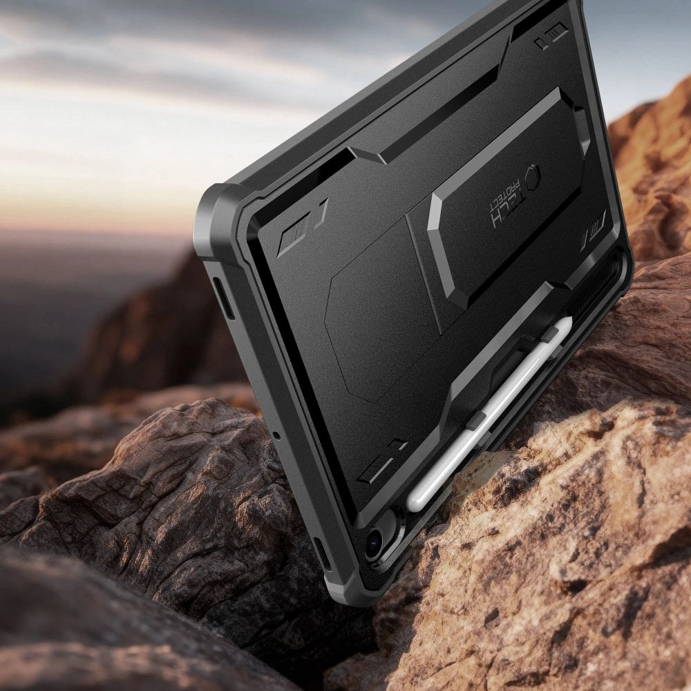 Schutzhülle mit Bildschirmschutz Tech-Protect Kevlar Pro für Galaxy Tab S10 FE / S10 Lite / S9, Schwarz