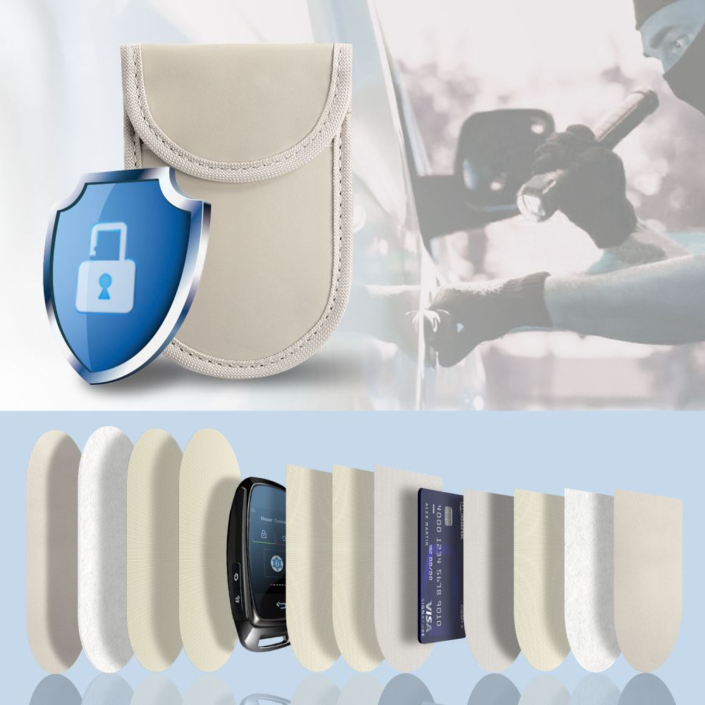Tech-Protect KLR100 Pouch Keyless RFID Signal Blocker Faraday Cage Case, Beige