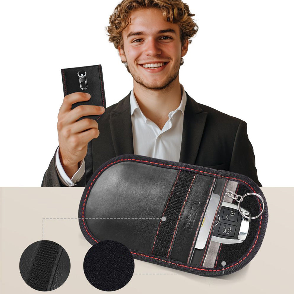 Schutzhülle Faradayscher Käfig, Tech-Protect KLR100 Pouch Keyless RFID Signal Blocker Case, Schwarz-Rot