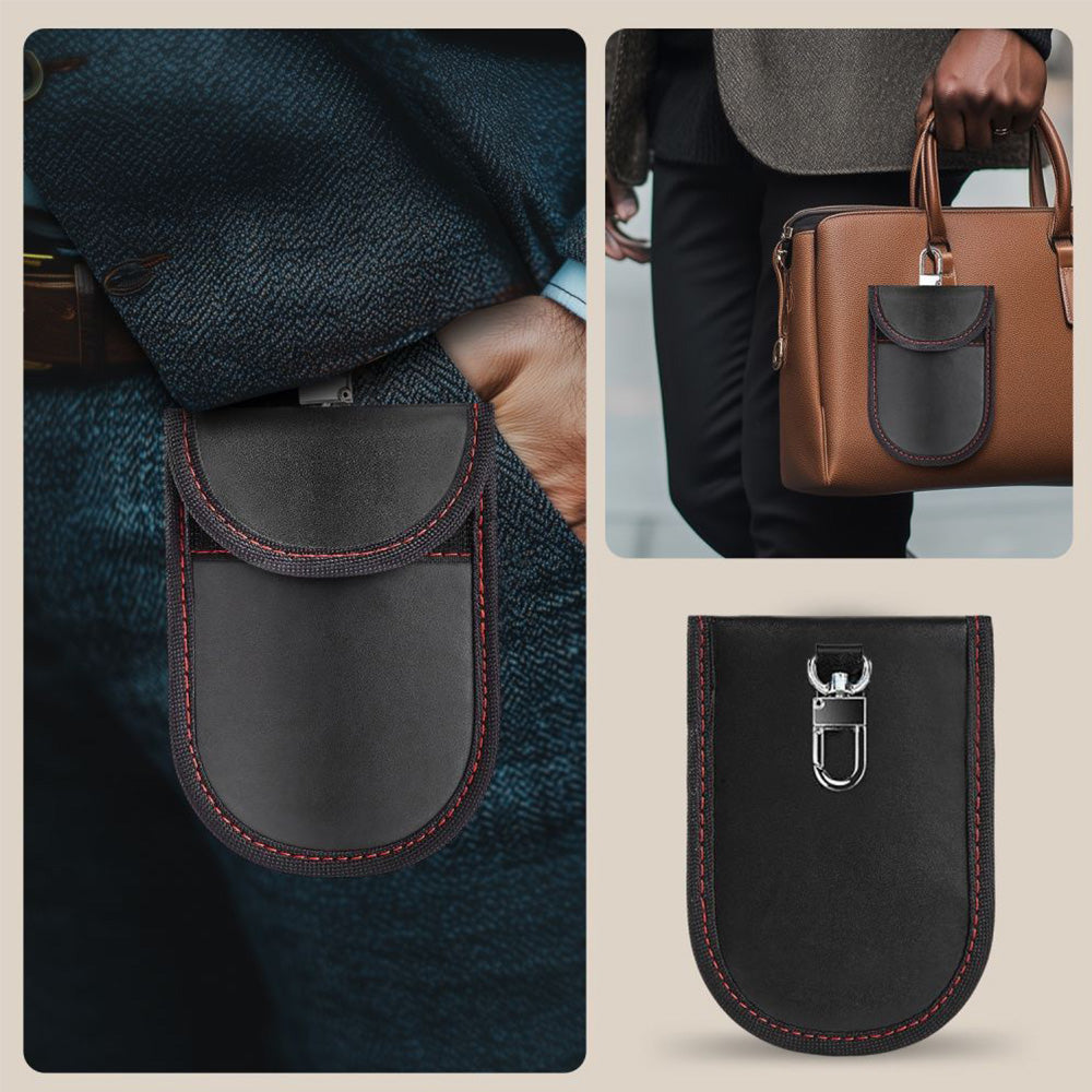 Schutzhülle Faradayscher Käfig, Tech-Protect KLR100 Pouch Keyless RFID Signal Blocker Case, Schwarz-Rot