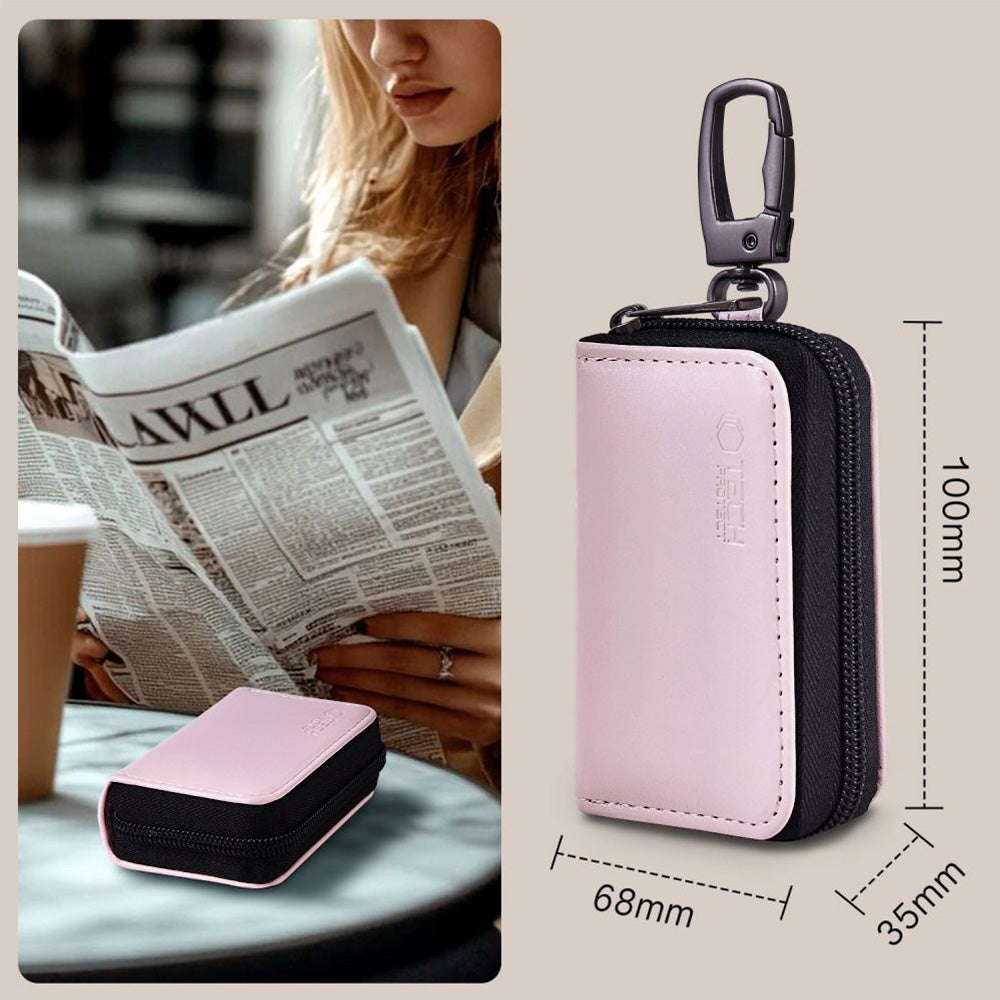 Schutzhülle Faradayscher Käfig, Tech-Protect KLR300 Pouch Keyless RFID Signal Blocker Case, Hellrosa