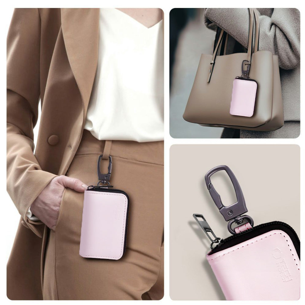 Schutzhülle Faradayscher Käfig, Tech-Protect KLR300 Pouch Keyless RFID Signal Blocker Case, Hellrosa