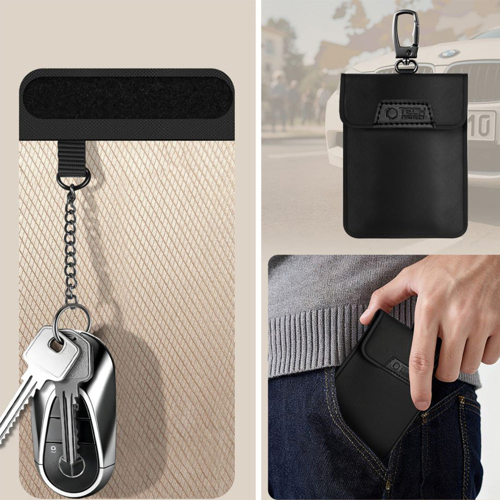 Schutzhülle Faradayscher Käfig, Tech-Protect KLR400 Pouch Keyless RFID Signal Blocker Case, Schwarz