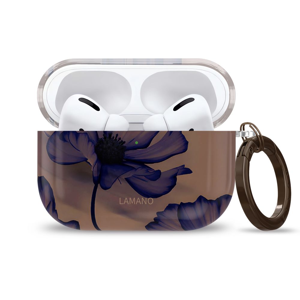 Schutzhülle für Apple AirPods Pro 1 / 2, Tech-Protect Lamano, Braun mit Blumen