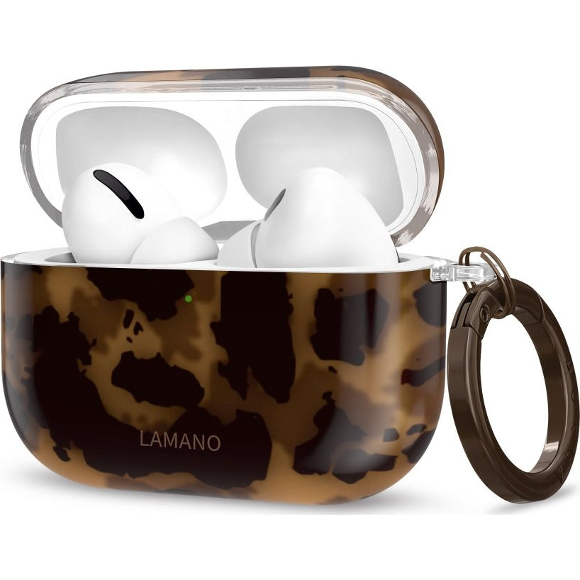 Schutzhülle für Apple AirPods Pro 1 / 2, Tech-Protect Lamano, Braun mit Panter