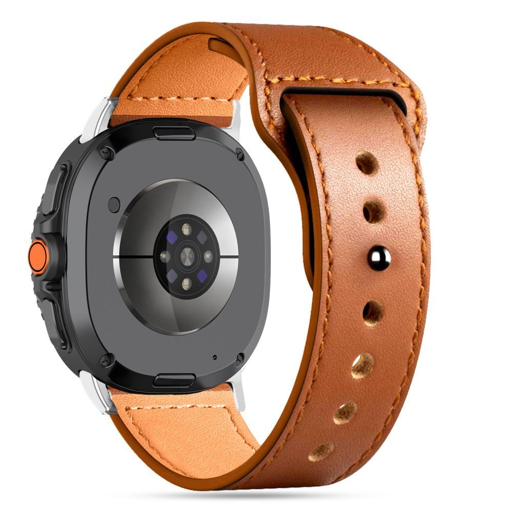 Armband für Galaxy Watch 8 40 mm / 44 mm / 8 Classic 46 mm, Tech-Protect LeatherFit, Braun