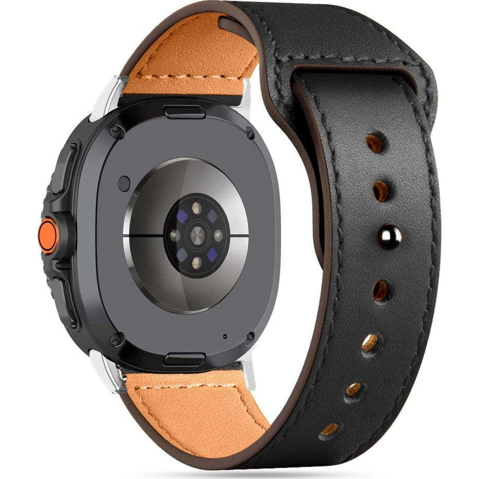 Armband für Galaxy Watch 8 40 mm / 44 mm / 8 Classic 46 mm, Tech-Protect LeatherFit, Schwarz