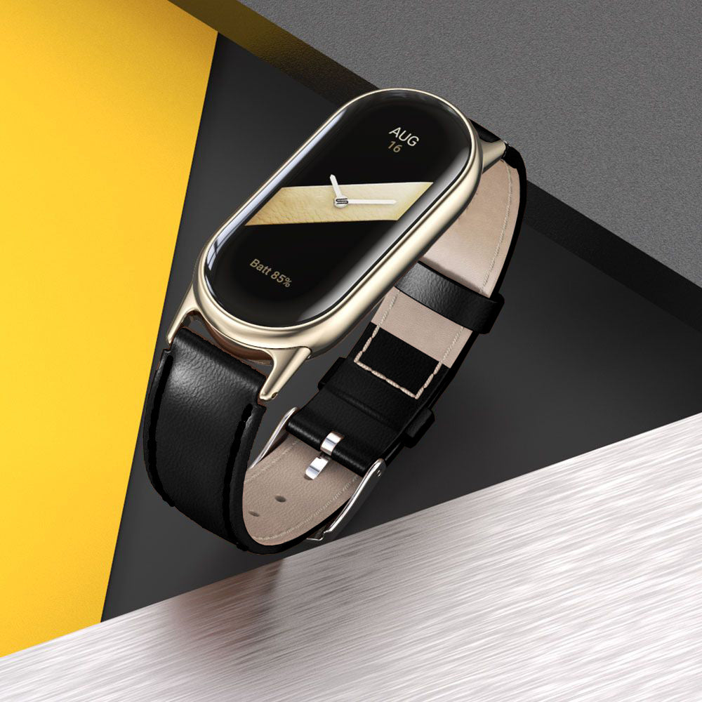 Armband Tech Protect Leatherfit für Xiaomi Smart Band 8 / 8 NFC, Schwarz