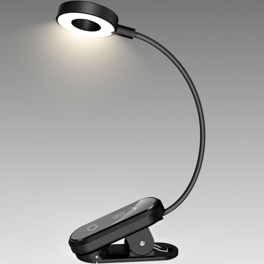LED Clip Lampe mit Akku, Tech-Protect LL100 Clip Reading Light, 300 mAh, 3000K/ 4500K/ 6000K, Schwarz