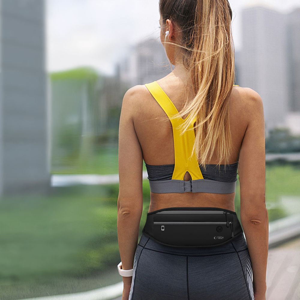 Bauchtasche für Handy / Kopfhörer / Zubehör, Tech-Protect M7 Universal Sport Waist Bag, Schwarz