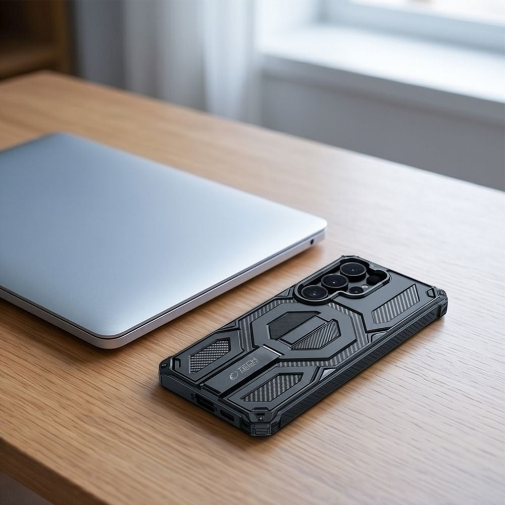 Handyhülle für Galaxy S26 Ultra, Tech-Protect MagBlast, mit MagSafe, 2x Gehärtetes Glas, Schwarz