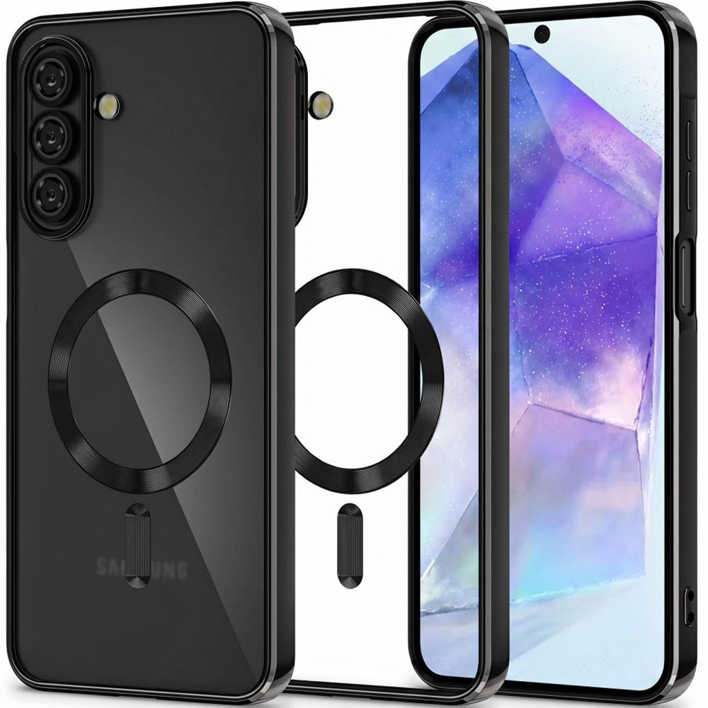Handyhülle mit Kameraabdeckung für Galaxy A27 5G, Tech-Protect MagFlex für MagSafe, Transparent-Schwarz