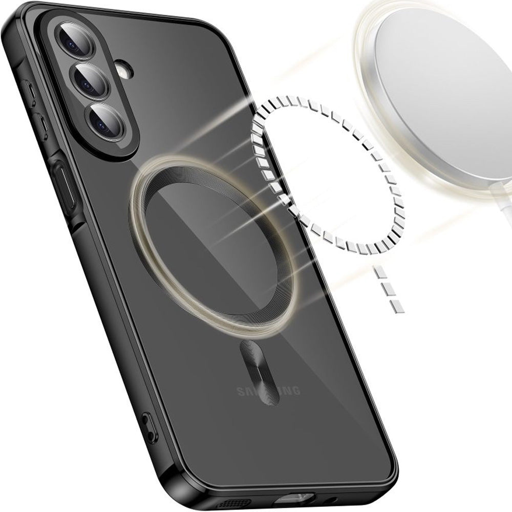 Handyhülle mit Kameraabdeckung für Galaxy A27 5G, Tech-Protect MagFlex für MagSafe, Transparent-Schwarz