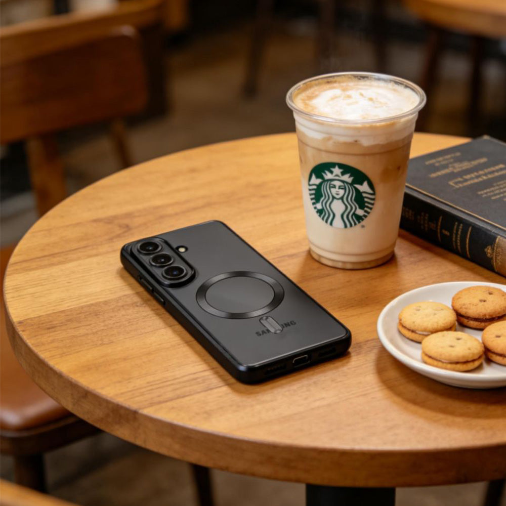 Handyhülle mit Kameraabdeckung für Galaxy A27 5G, Tech-Protect MagFlex für MagSafe, Transparent-Schwarz
