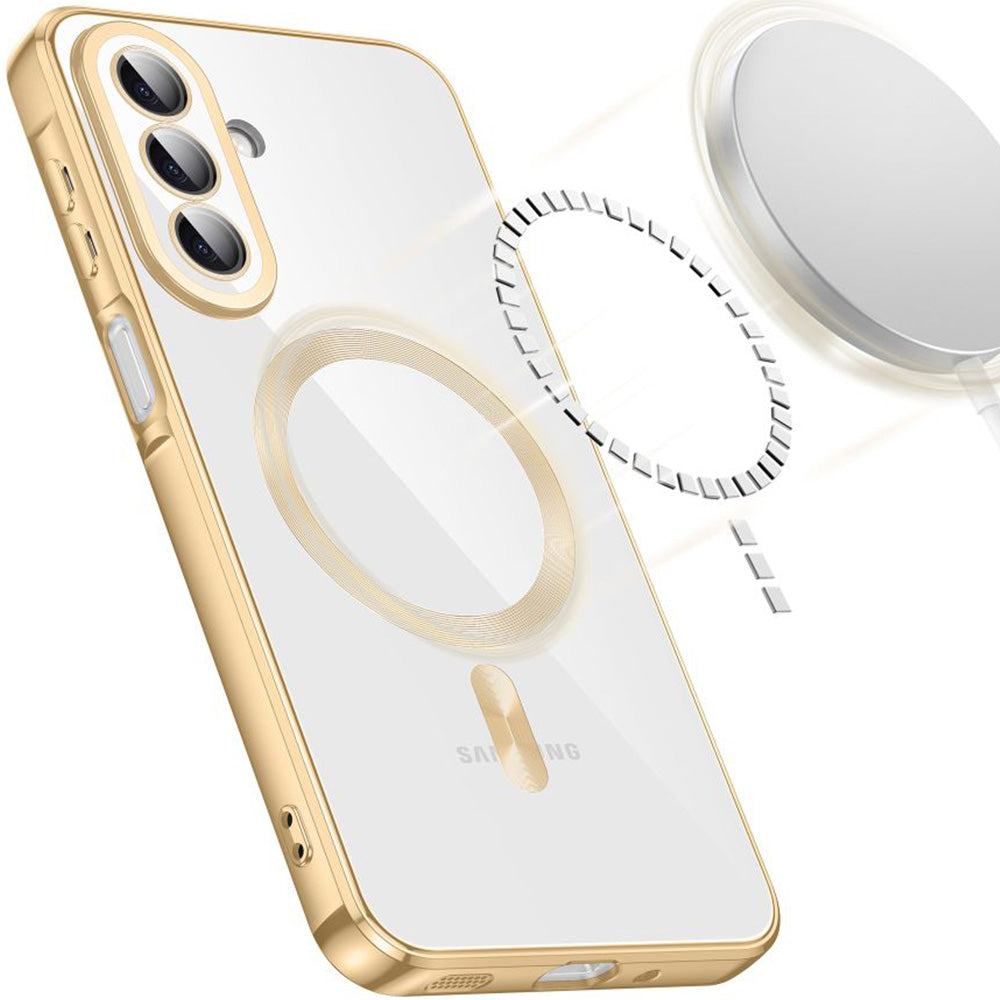 Handyhülle mit Kameraabdeckung für Galaxy A27 5G, Tech-Protect MagFlex für MagSafe, Transparent-Gold