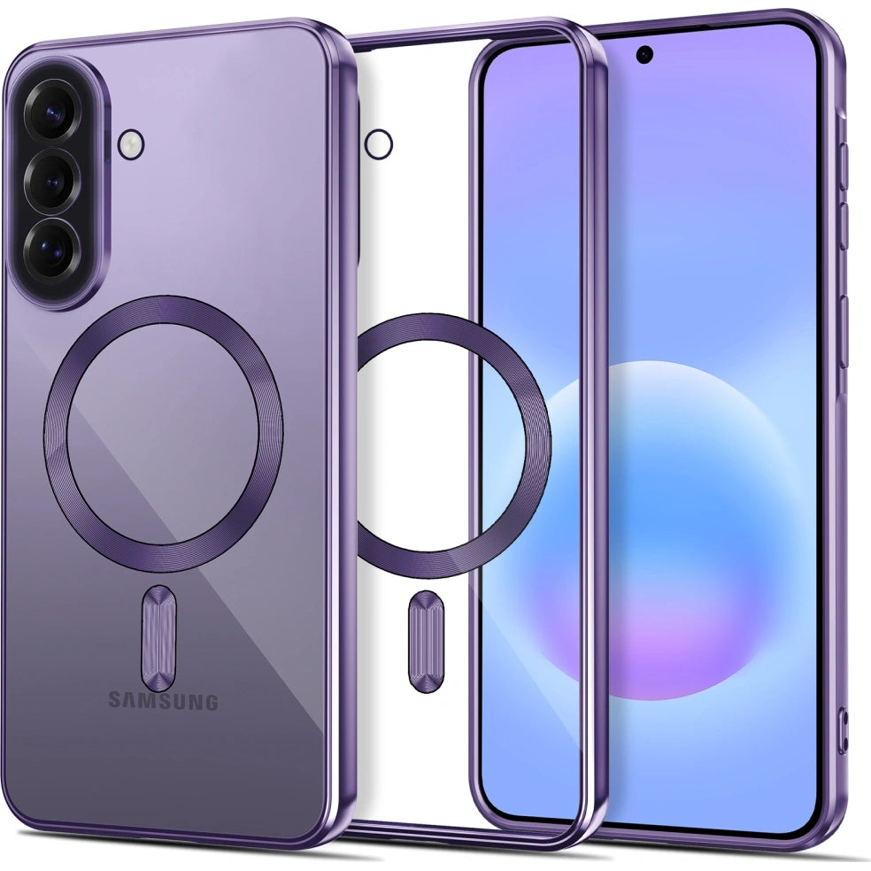Handyhülle mit Kameraabdeckung für Galaxy A37 5G, Tech-Protect MagFlex für MagSafe, Transparent und Violett