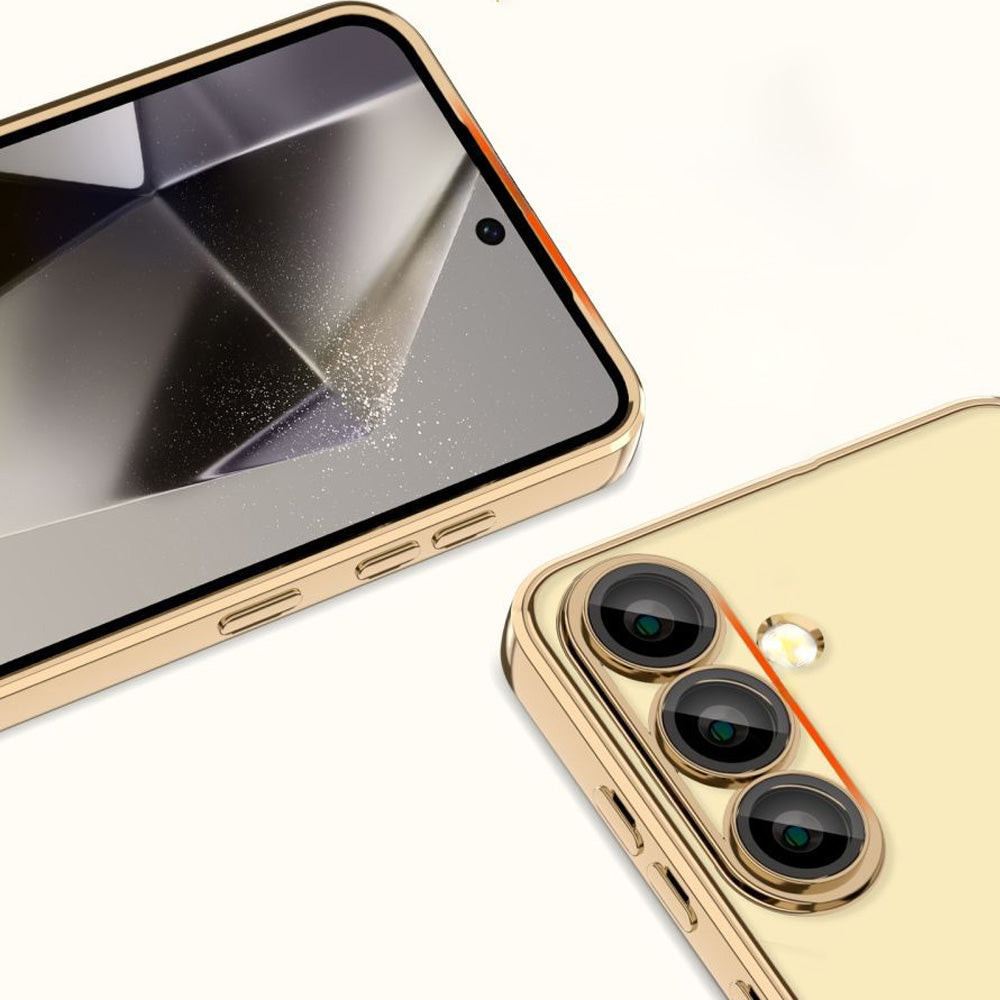 Handyhülle mit Kameraabdeckung für Galaxy A56 5G, Tech-Protect MagFlex für MagSafe, Transparent und Gold