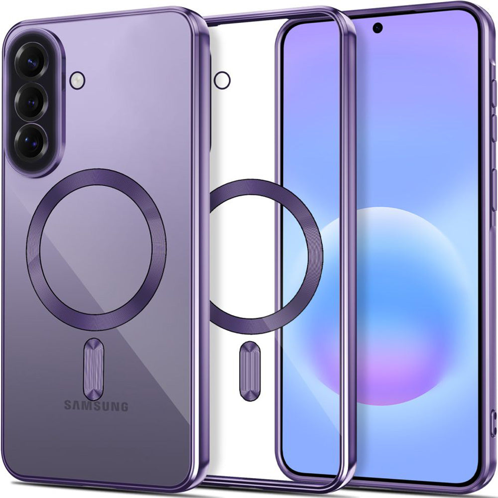 Handyhülle mit Kameraabdeckung für Galaxy A57 5G, Tech-Protect MagFlex für MagSafe, Transparent-Violett