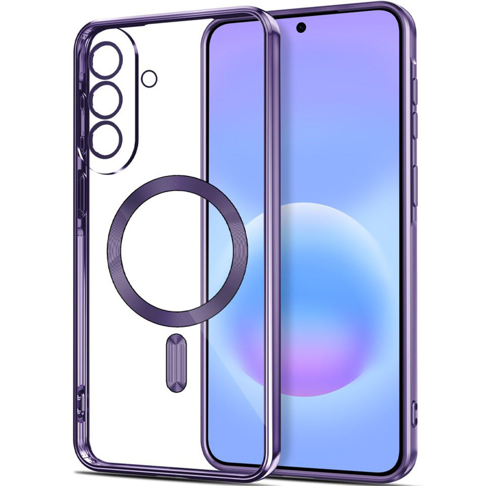 Handyhülle mit Kameraabdeckung für Galaxy A57 5G, Tech-Protect MagFlex für MagSafe, Transparent-Violett