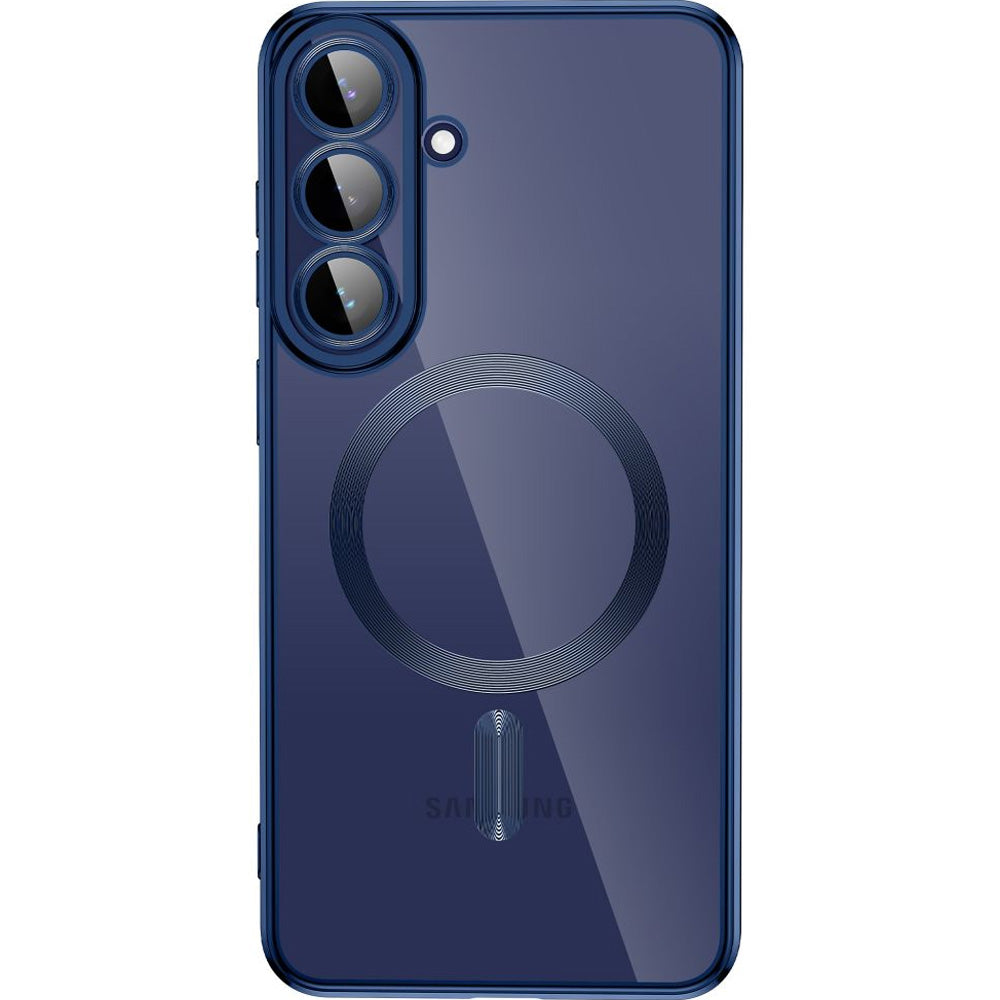 Handyhülle mit Kameraabdeckung für Galaxy S26 FE, Tech-Protect MagFlex für MagSafe, Transparent-Dunkelblau (3/6)