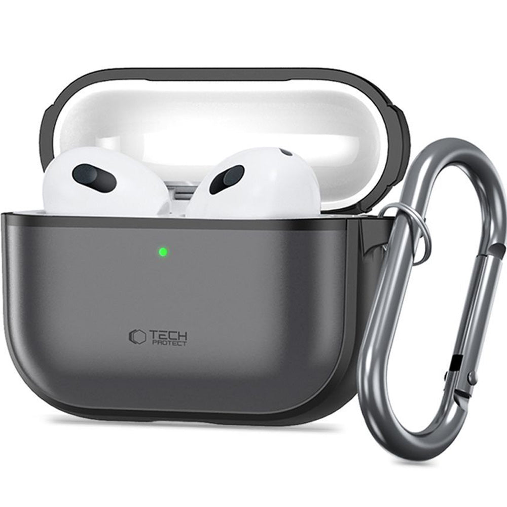 Schutzhülle für Apple AirPods Pro 3, Tech-Protect Magmat, Durchscheinend-Schwarz