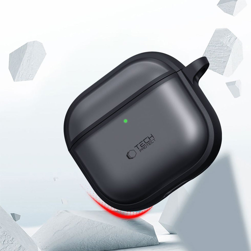 Schutzhülle für Apple AirPods Pro 3, Tech-Protect Magmat, Durchscheinend-Schwarz