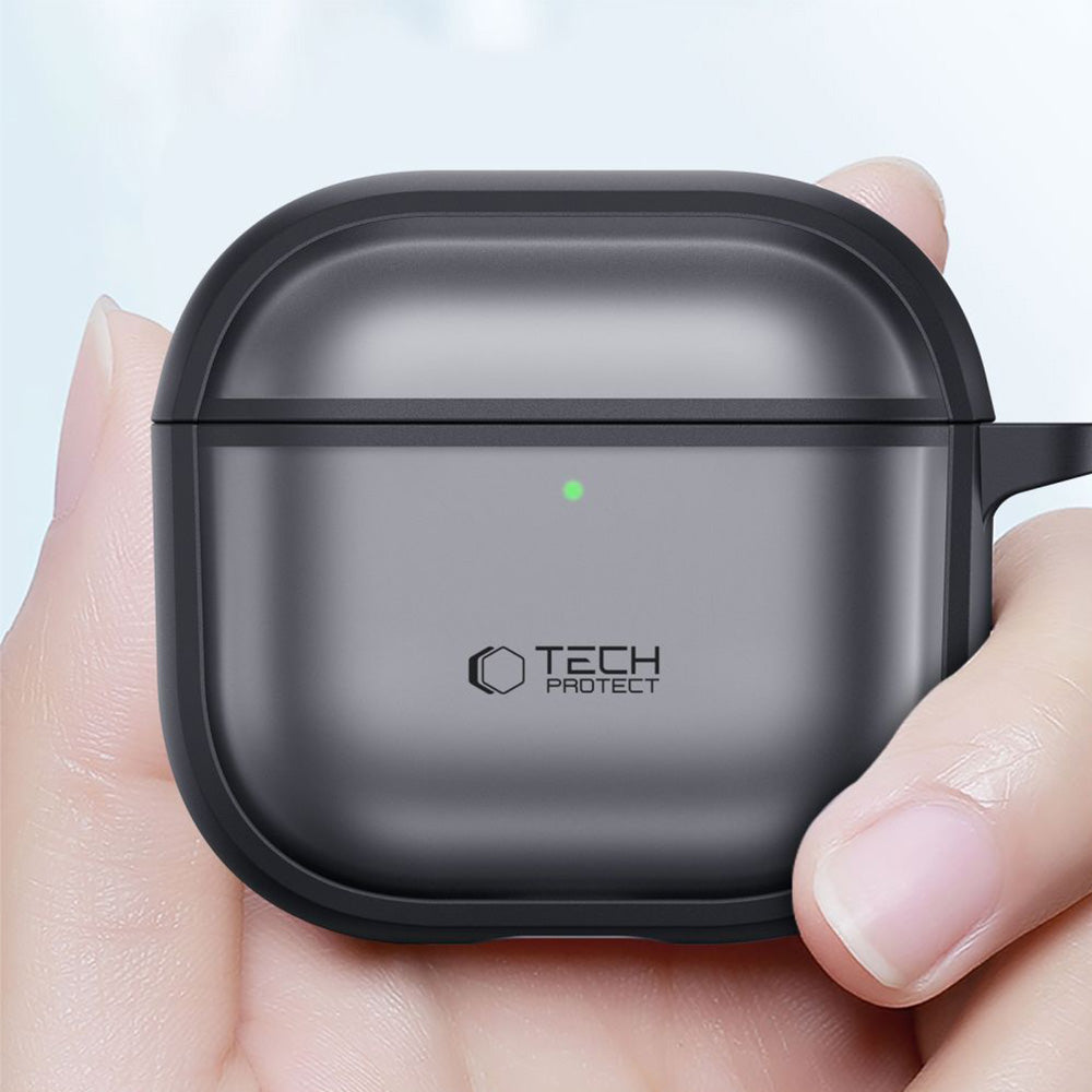 Schutzhülle für Apple AirPods Pro 3, Tech-Protect Magmat, Durchscheinend-Schwarz