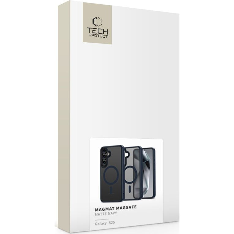 Handyhülle für Galaxy S25, Tech-Protect MagMat MagSafe, Dunkelblau