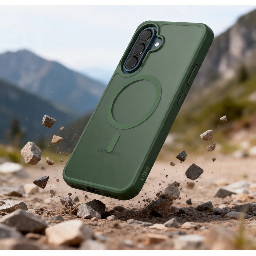 Handyhülle für Galaxy A36 / A37 / A56, Tech-Protect MagMat MagSafe, Rauchfarben-Grün