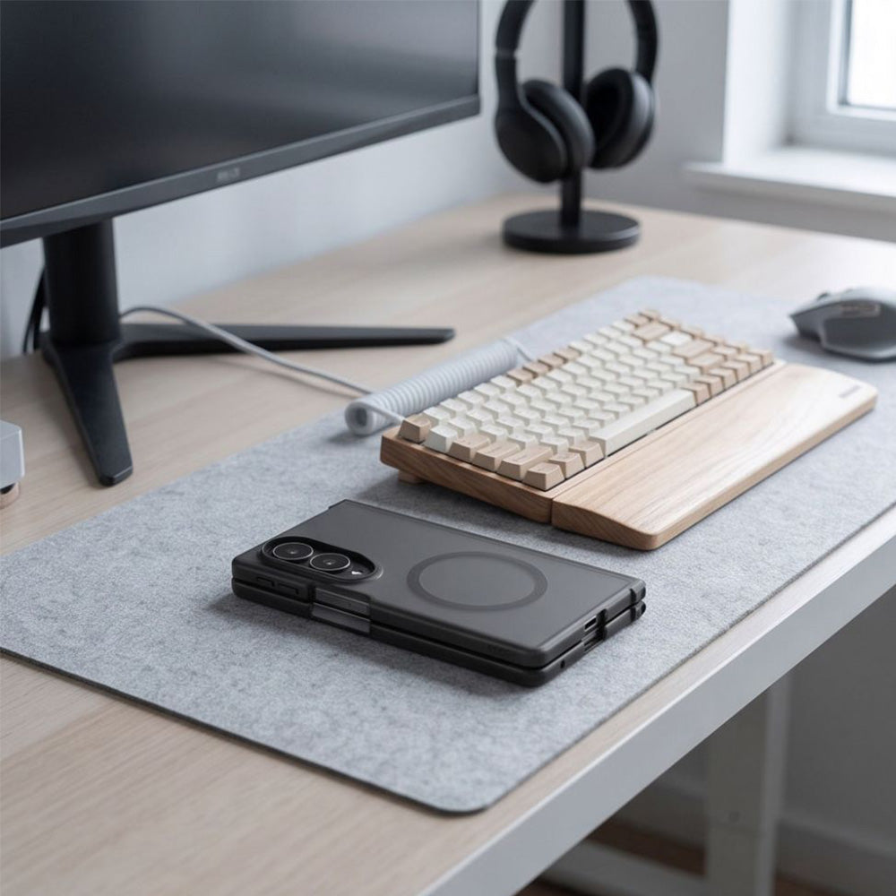 Handyhülle für Galaxy Z Fold8 Ultra / Z Fold7, Tech-Protect MagMat MagSafe, Rauchfarben-Schwarz