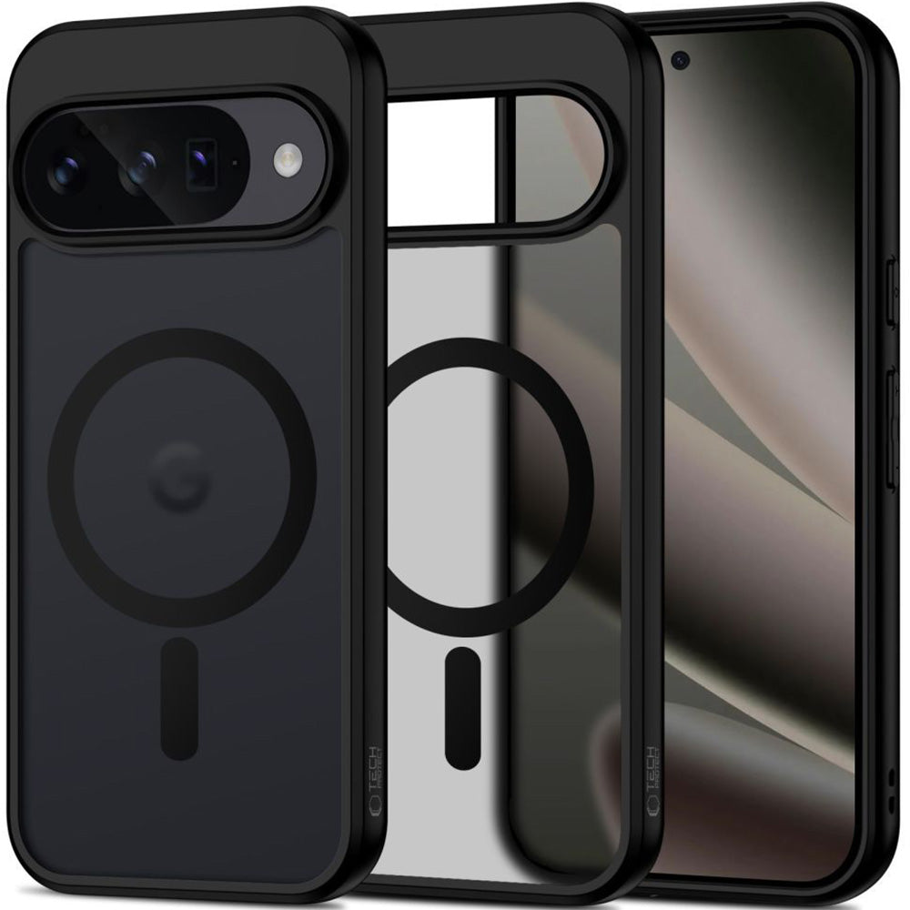 Handyhülle für Google Pixel 10 / 10 Pro, Tech-Protect MagMat MagSafe, Rauchfarben-Schwarz
