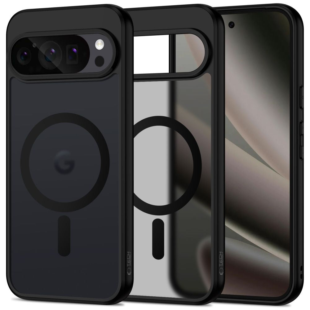 Handyhülle für Google Pixel 10 Pro XL, Tech-Protect MagMat MagSafe, Rauchfarben-Schwarz